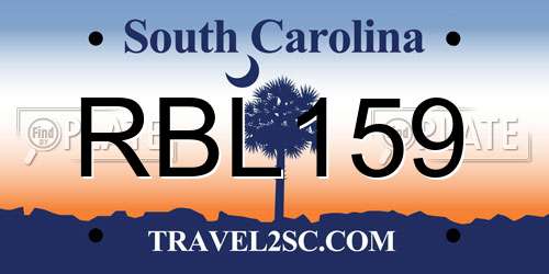 RBL159 South Carolina License Plate