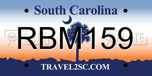 RBM159 South Carolina License Plate