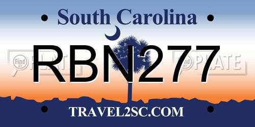 RBN277 South Carolina License Plate