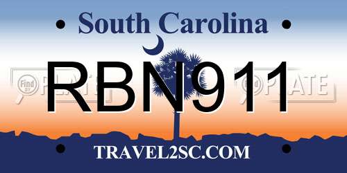 RBN911 South Carolina License Plate