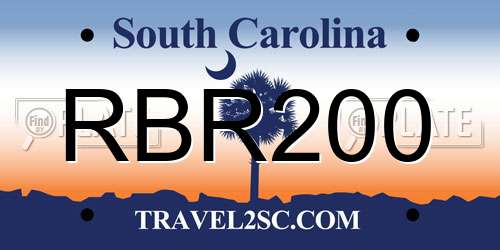 RBR200 South Carolina License Plate