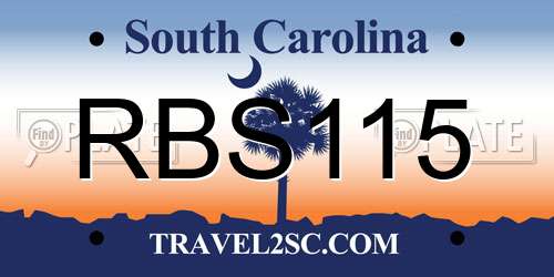 RBS115 South Carolina License Plate