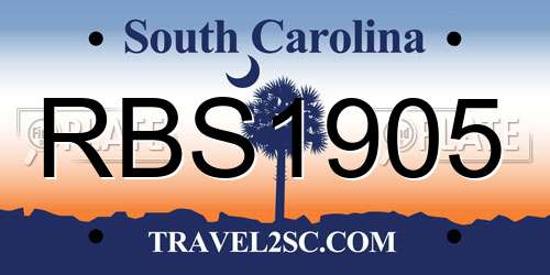 RBS1905 South Carolina License Plate