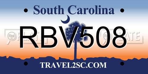 RBV508 South Carolina License Plate
