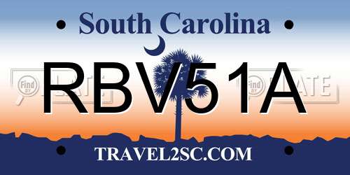 RBV51A South Carolina License Plate