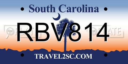 RBV814 South Carolina License Plate