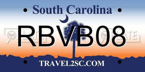 RBVB08 South Carolina License Plate