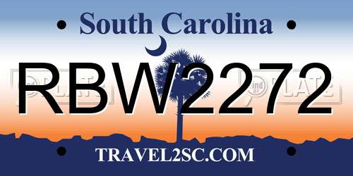 RBW2272 South Carolina License Plate