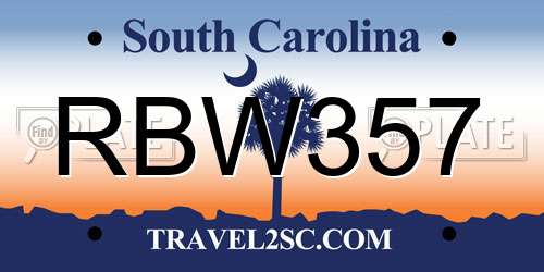 RBW357 South Carolina License Plate