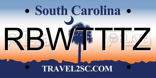RBWTTTZ South Carolina License Plate