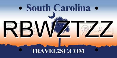 RBWZTZZ South Carolina License Plate