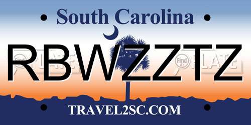 RBWZZTZ South Carolina License Plate