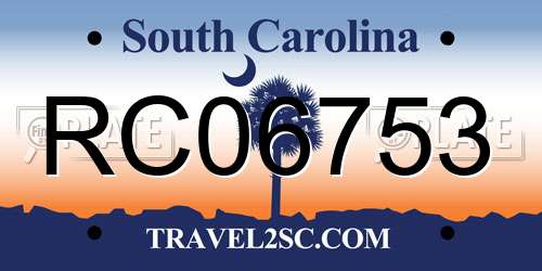 RC06753 South Carolina License Plate