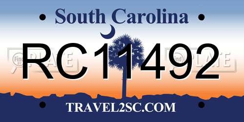 RC11492 South Carolina License Plate