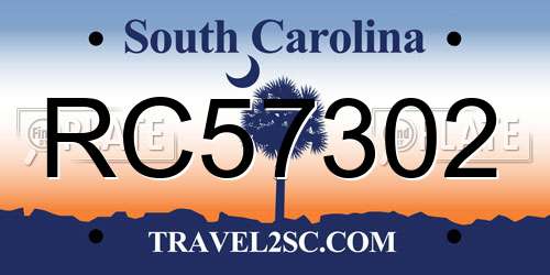RC57302 South Carolina License Plate