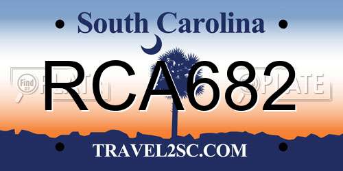 RCA682 South Carolina License Plate