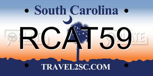 RCAT59 South Carolina License Plate