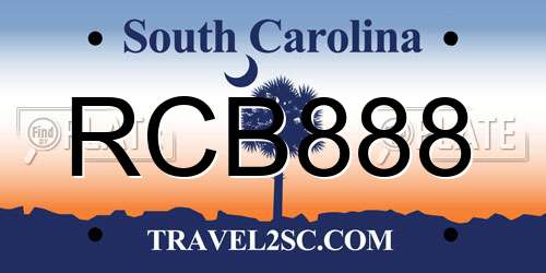 RCB888 South Carolina License Plate