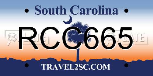 RCC665 South Carolina License Plate