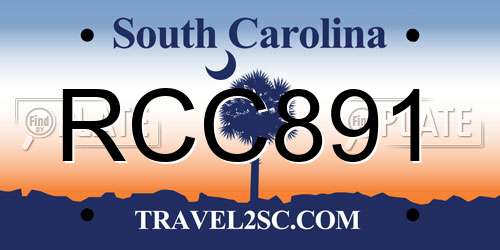 RCC891 South Carolina License Plate