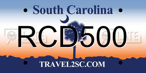 RCD500 South Carolina License Plate