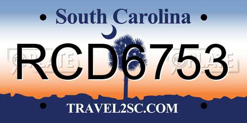 RCD6753 South Carolina License Plate