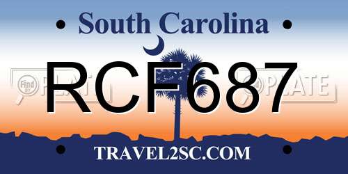 RCF687 South Carolina License Plate