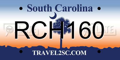 RCH160 South Carolina License Plate