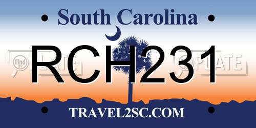 RCH231 South Carolina License Plate