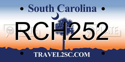 RCH252 South Carolina License Plate