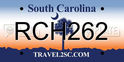 RCH262 South Carolina License Plate