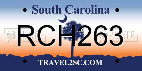 RCH263 South Carolina License Plate