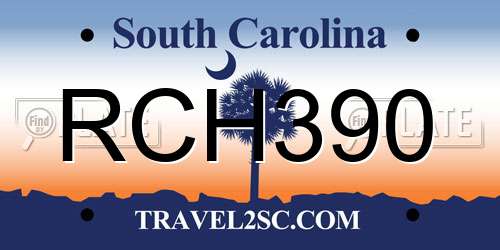 RCH390 South Carolina License Plate