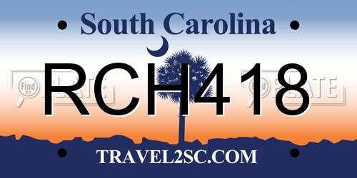 RCH418 South Carolina License Plate