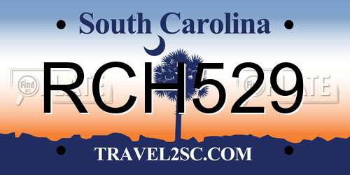 RCH529 South Carolina License Plate