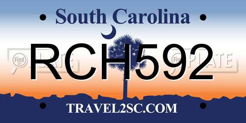RCH592 South Carolina License Plate