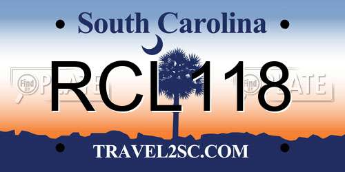 RCL118 South Carolina License Plate