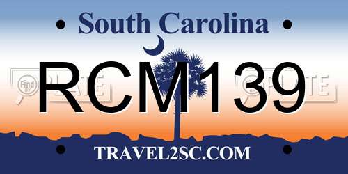 RCM139 South Carolina License Plate