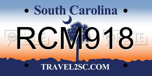 RCM918 South Carolina License Plate