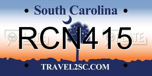 RCN415 South Carolina License Plate