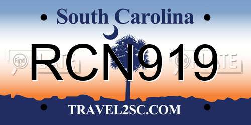 RCN919 South Carolina License Plate