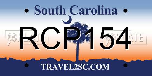 RCP154 South Carolina License Plate