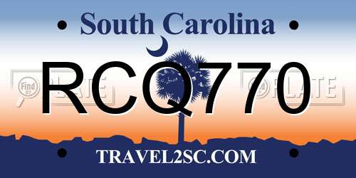 RCQ770 South Carolina License Plate