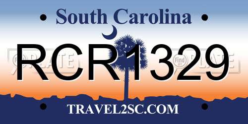RCR1329 South Carolina License Plate