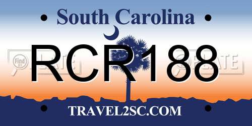 RCR188 South Carolina License Plate