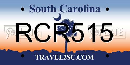 RCR515 South Carolina License Plate
