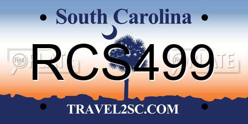 RCS499 South Carolina License Plate