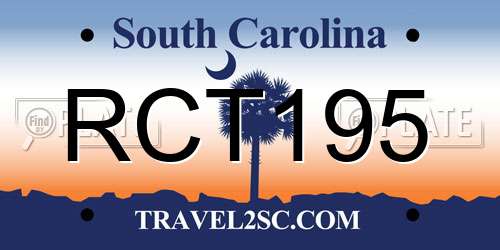 RCT195 South Carolina License Plate