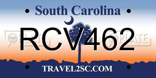 RCV462 South Carolina License Plate