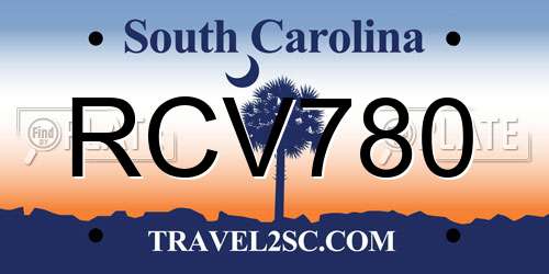 RCV780 South Carolina License Plate
